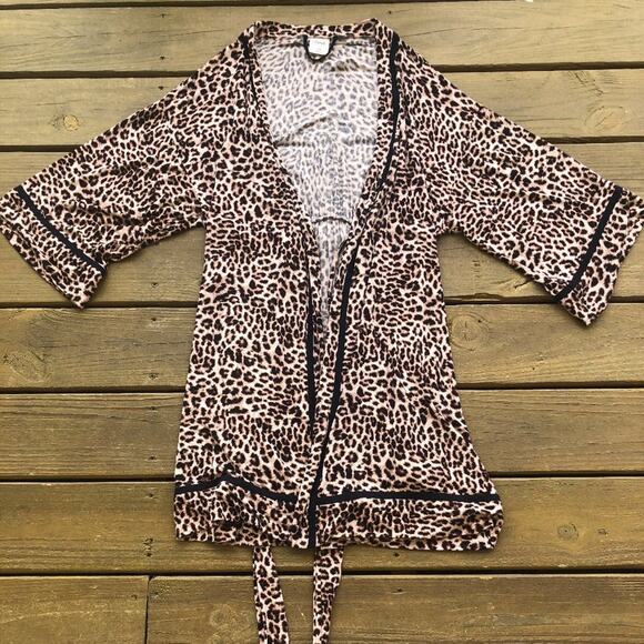 SOMA Intimates Cheetah Print Kimono Wrap Robe - Picture 1 of 6